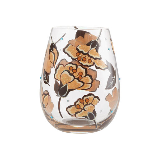 Lolita Jungle Beauty Handpainted Stemless Wine Glass, 20 oz., 