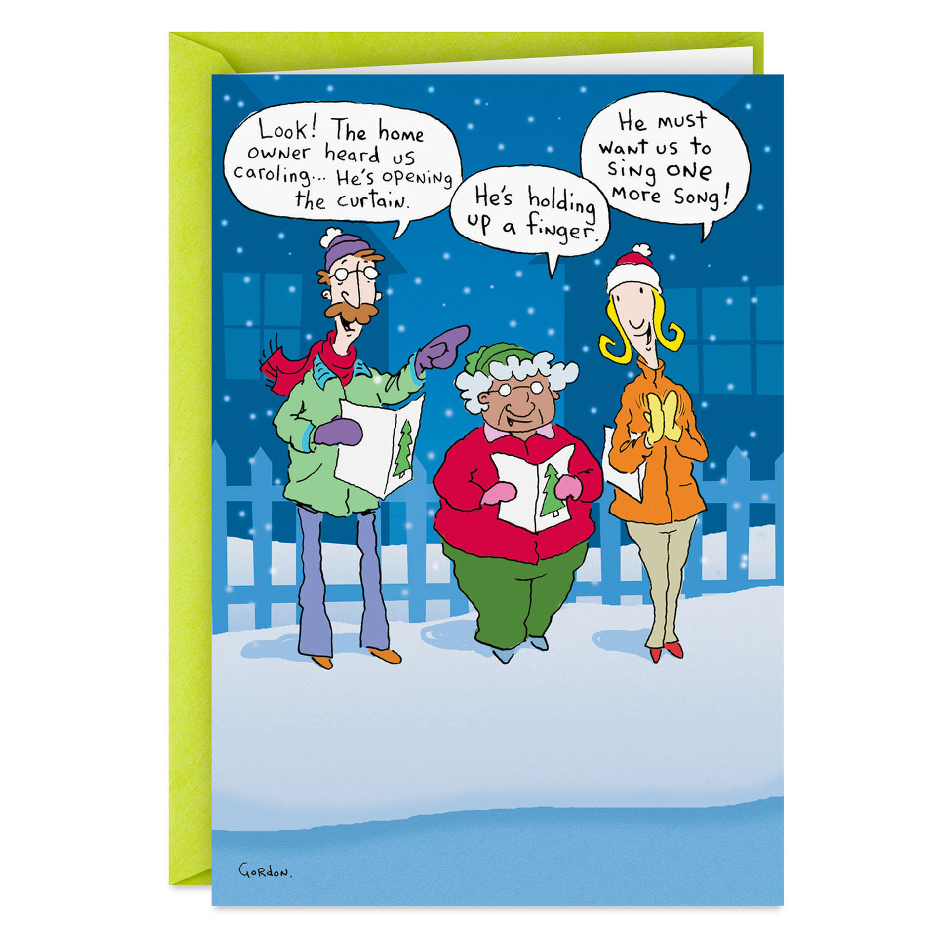 Flipping Christmas Spirit Carolers Funny Christmas Card Greeting