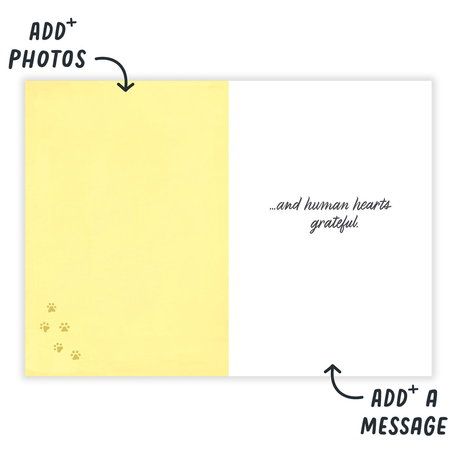 You Make Pet Hearts Happy Personalized Card Open Card indicating personalization image number 3