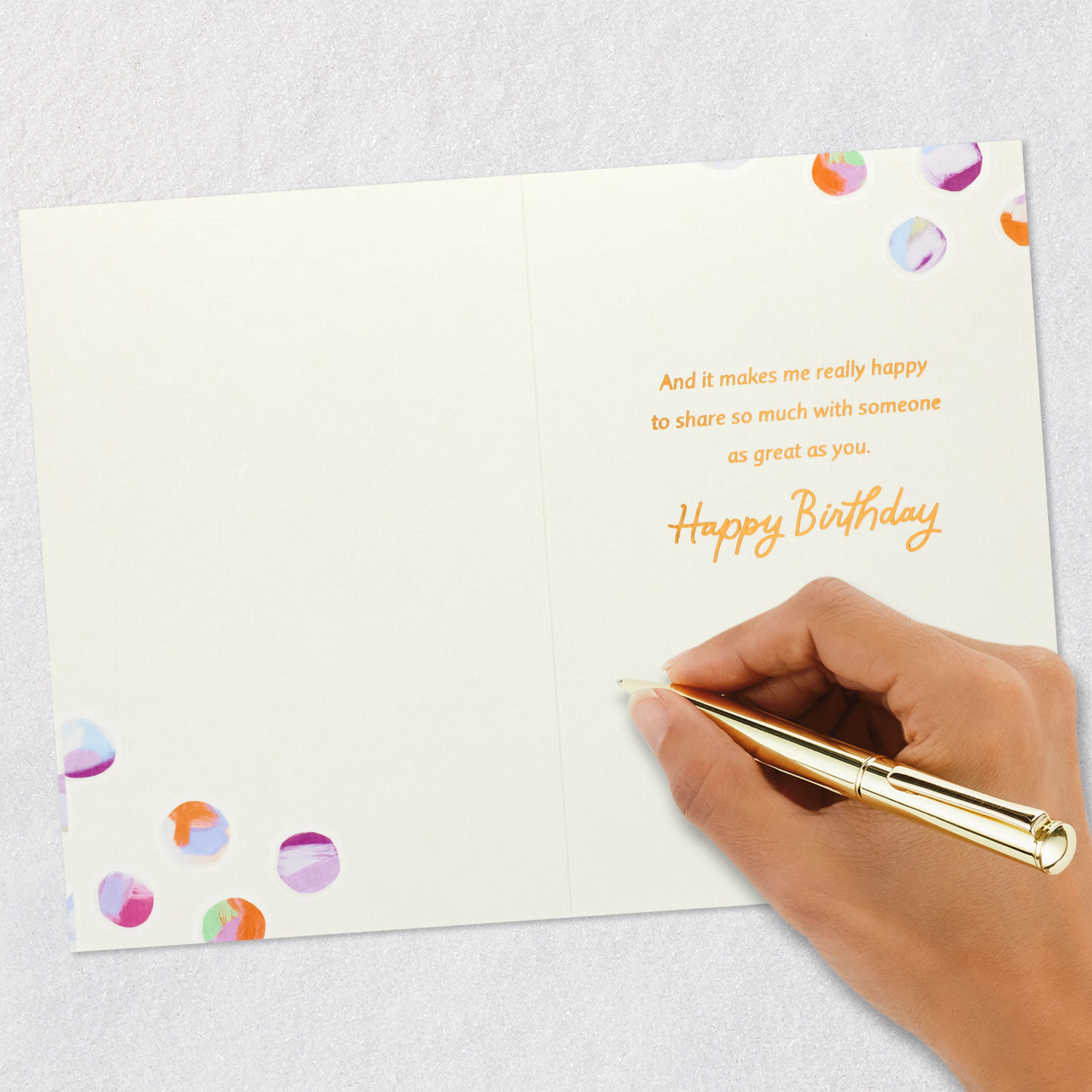 Pastel Dots Birthday Card for Cousin Signing card image number 6