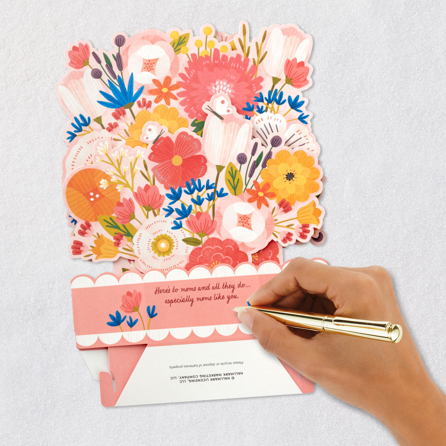 Best Mom Ever Flowers Pop-Up Mother's Day Card signing card image number 6