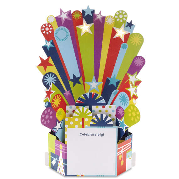 Celebrate Big Musical 3D Pop-Up Birthday Card With Light, , large image number 3