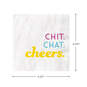 White "Chit, Chat, Cheers" Cocktail Napkins, Set of 16, , large image number 2