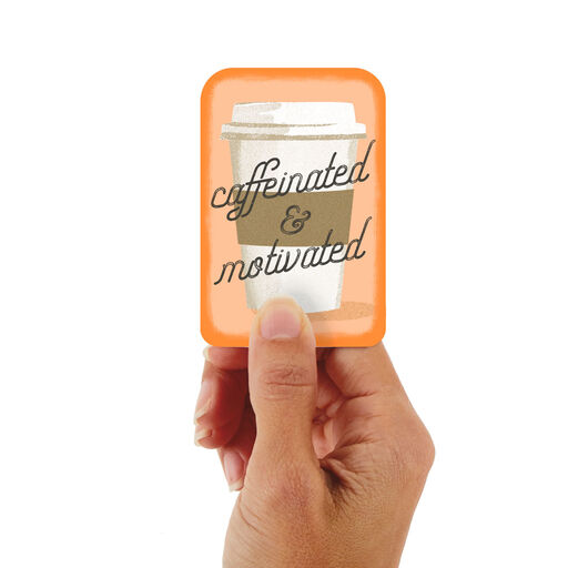3.25" Mini Caffeinated and Motivated Blank Card, 