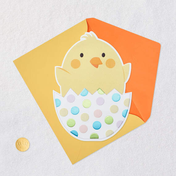 Baby Chick in Polka-Dot Egg Baby's First Easter Card, , large image number 5