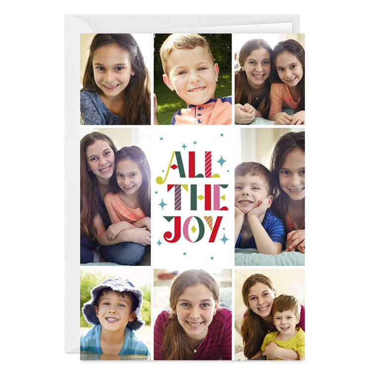 All the Joy Photo Collage Custom Holiday Card