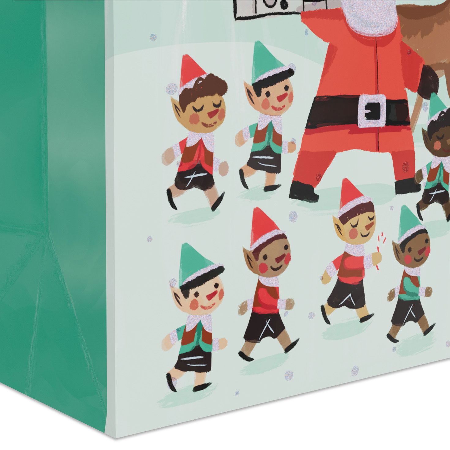 Funny Santa Adult Medium Holiday Gift Bag Base/Side Detail image number 5