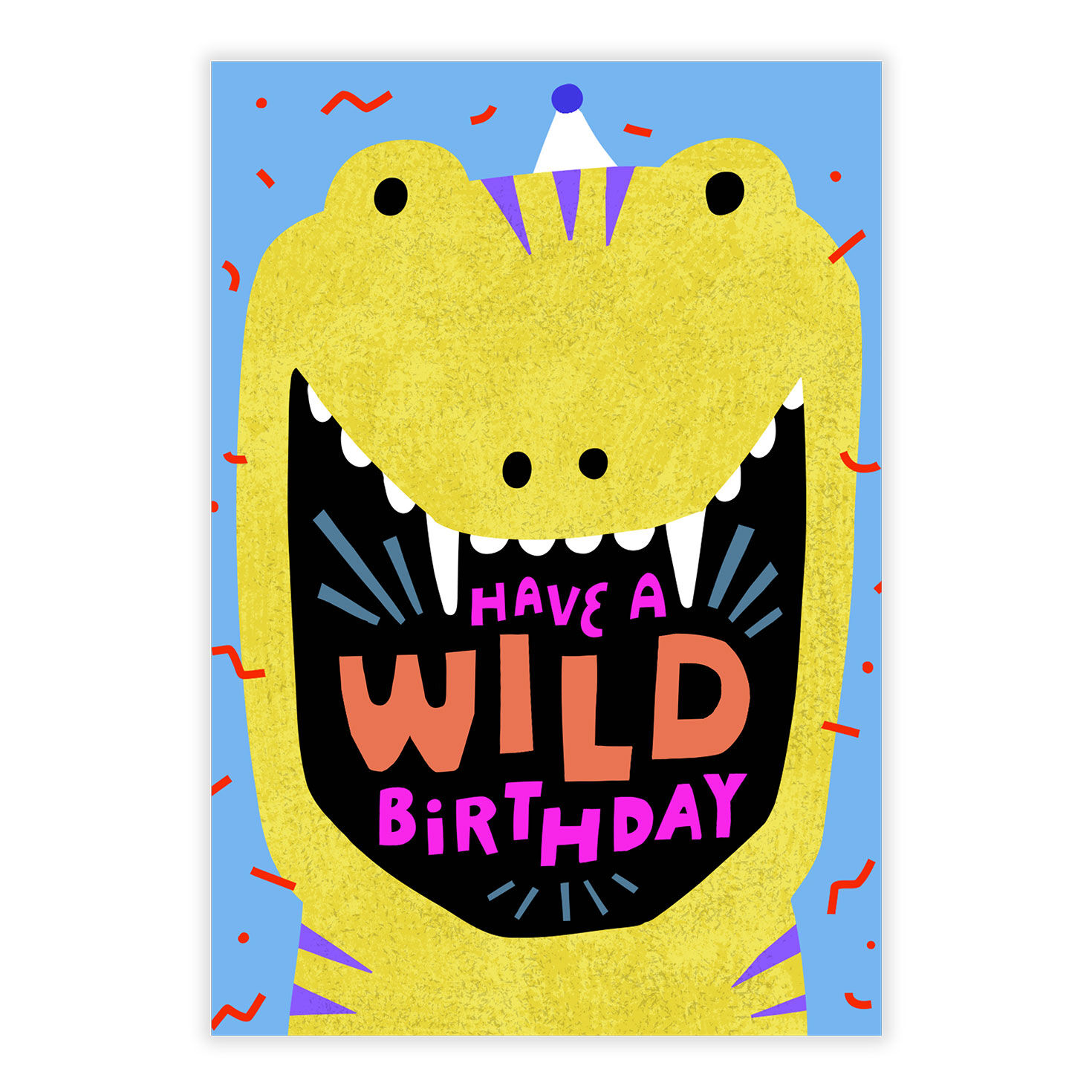 Wide-Mouth Dinosaur Personalized Birthday Card front image number 2