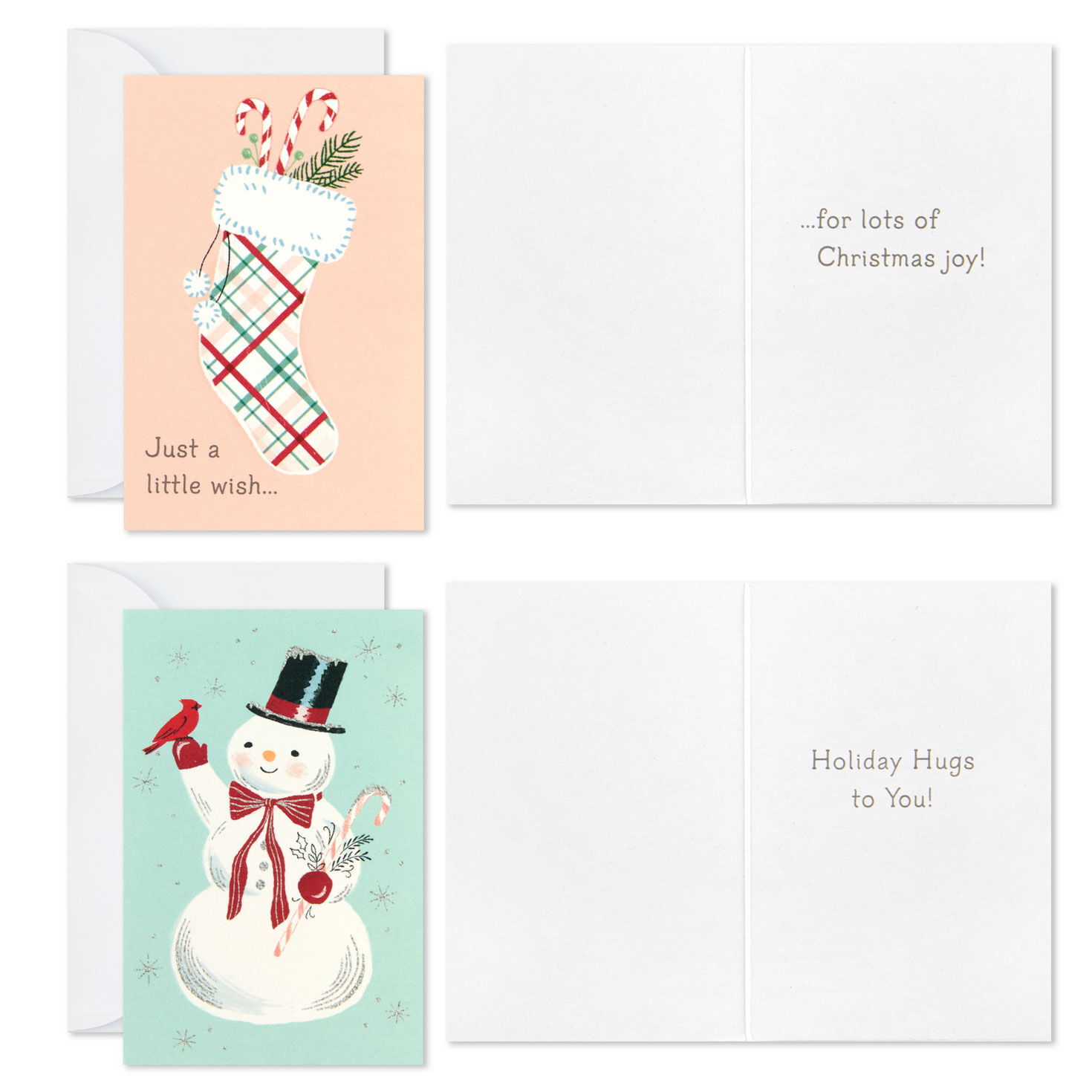 Happy Holidays Retro Mini Cards Pack Card Front with Sentiment image number 4