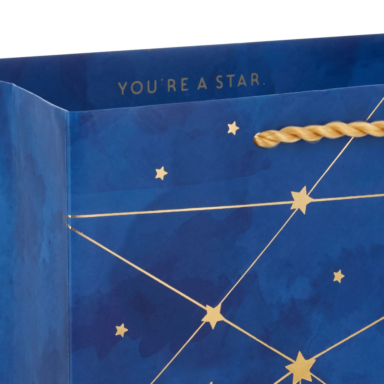 Gold Constellations on Navy Blue Medium Gift Bag Handel detail image number 4