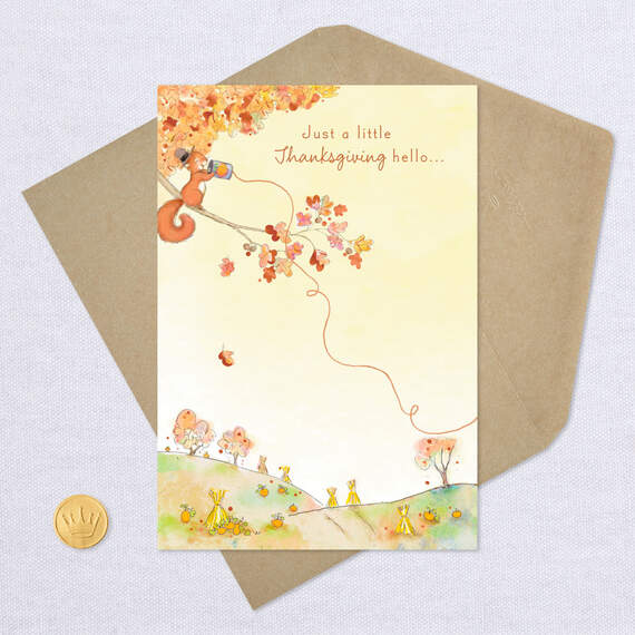Cute Squirrel Long-Distance Hello Thanksgiving Card, , large image number 5
