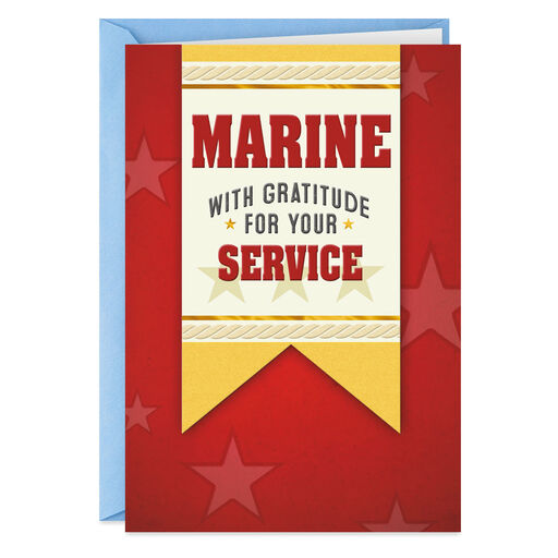 U.S. Marine Corp Grateful for Your Service Veterans Day Card, 