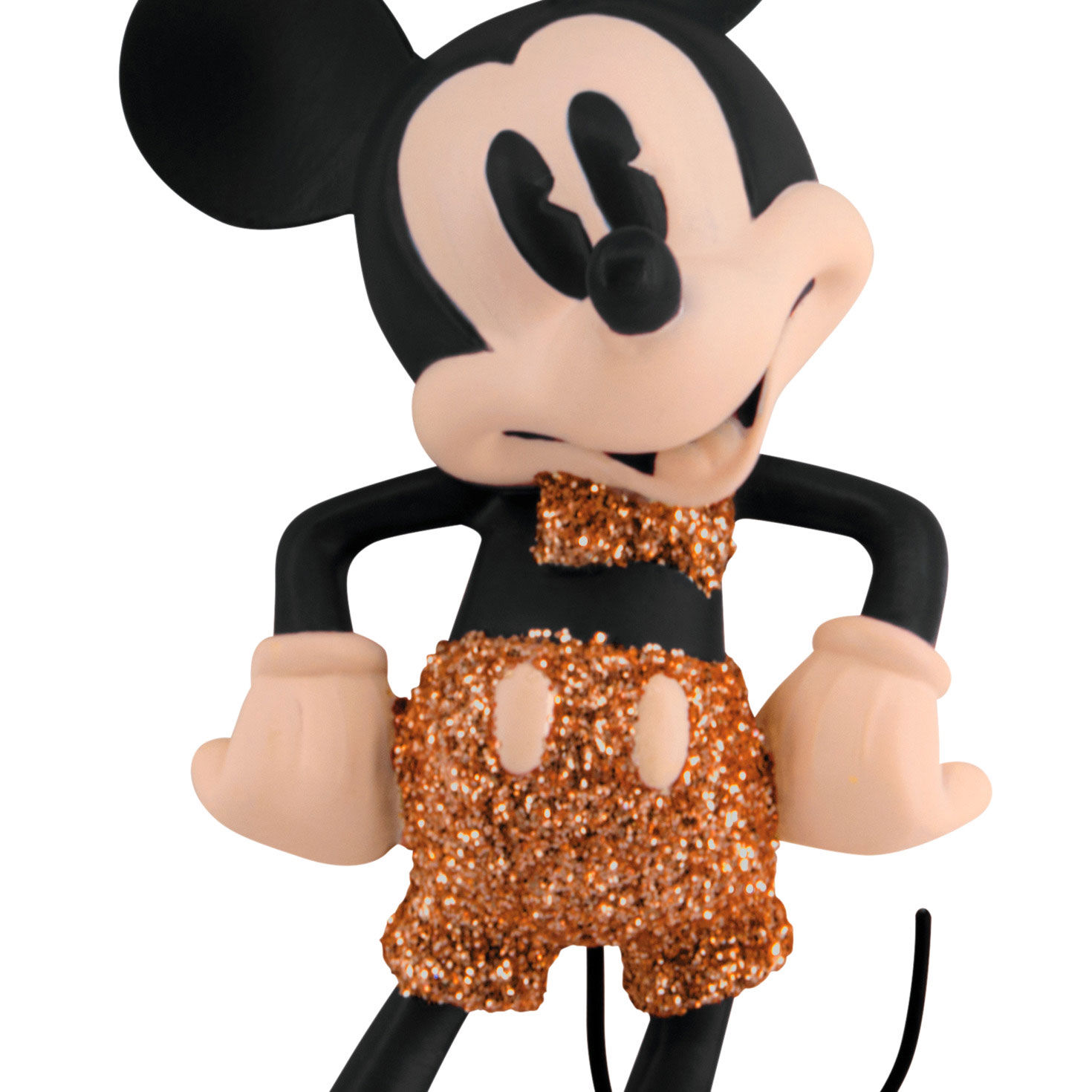 Mickey Mouse Gold Sparkling Christmas Ornament closeup view image number 5