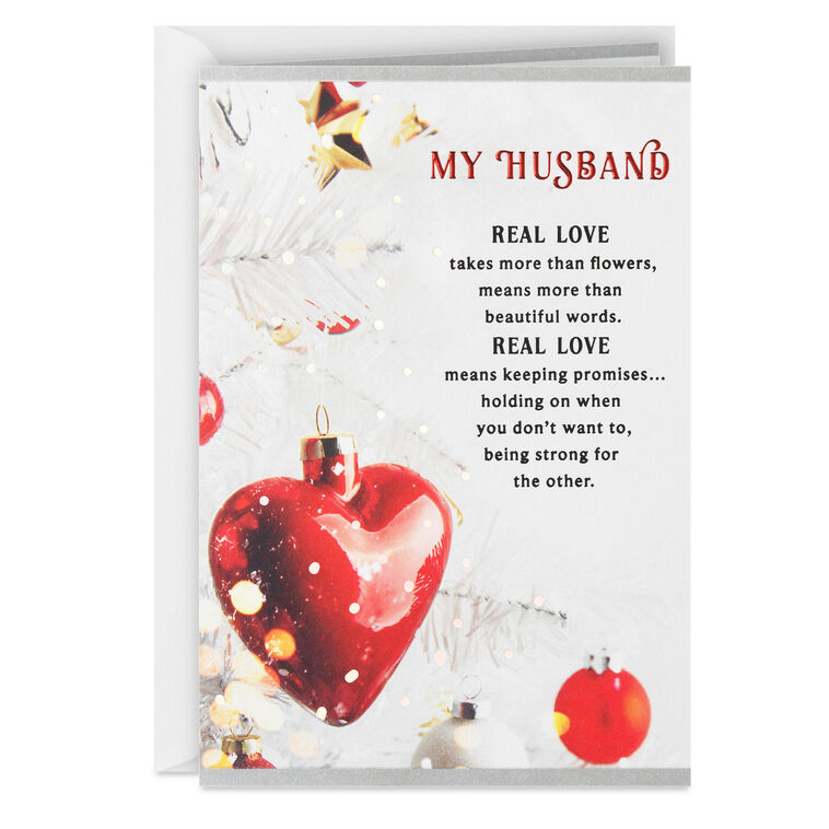 Real Love Christmas Card for Husband