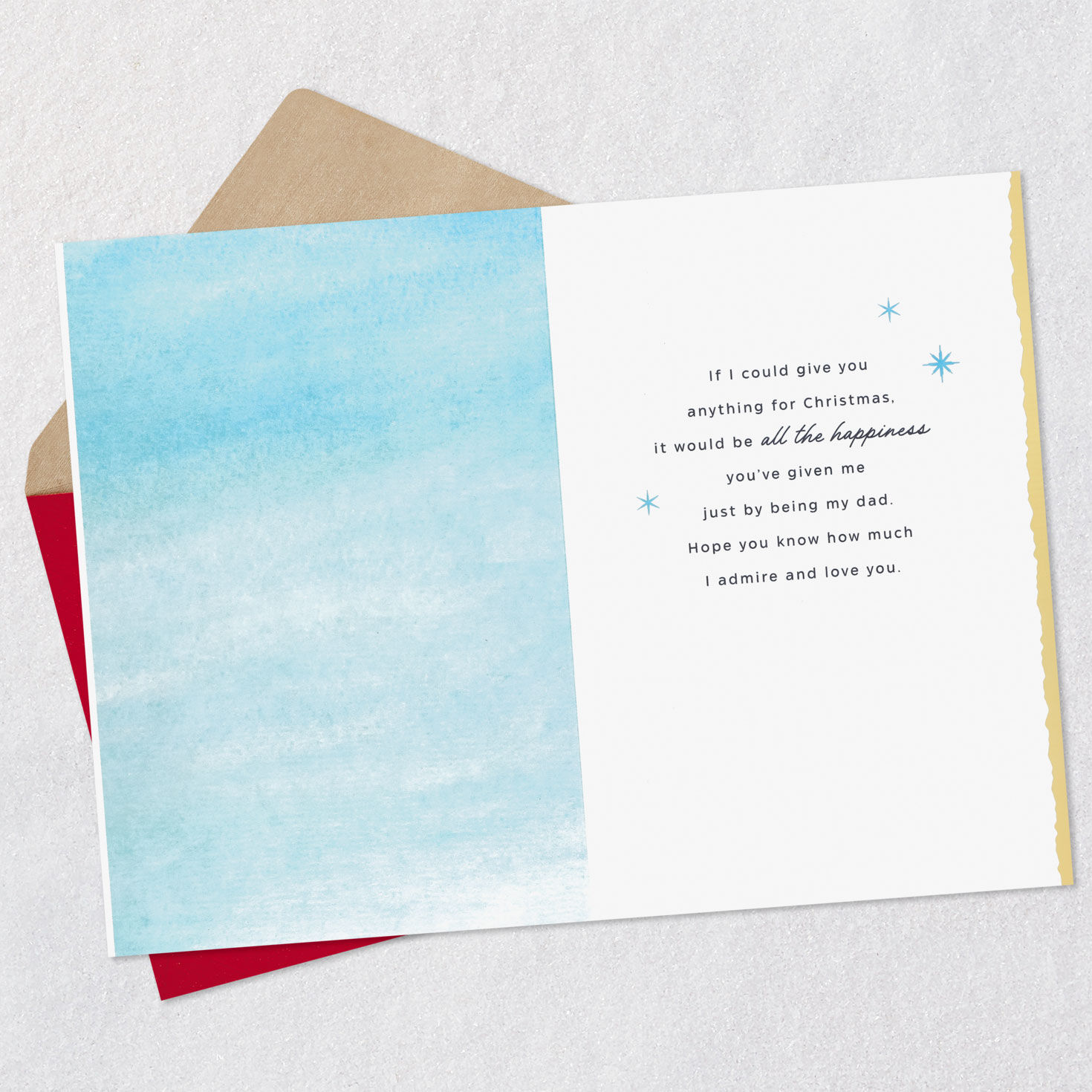 Snowy Stag Watercolor Christmas Card for Dad Open card with envelope image number 3