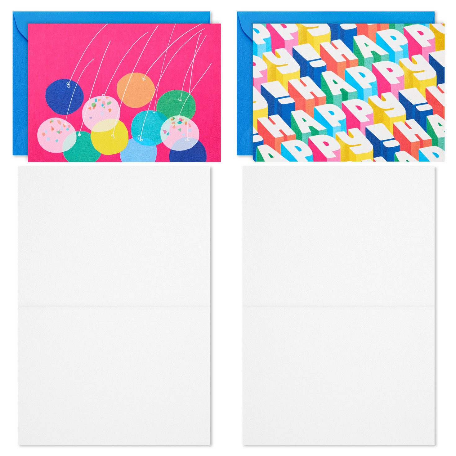 Blue and Pink Boxed Blank Note Cards Assortment Card Fronts with Envelope and inside image number 4
