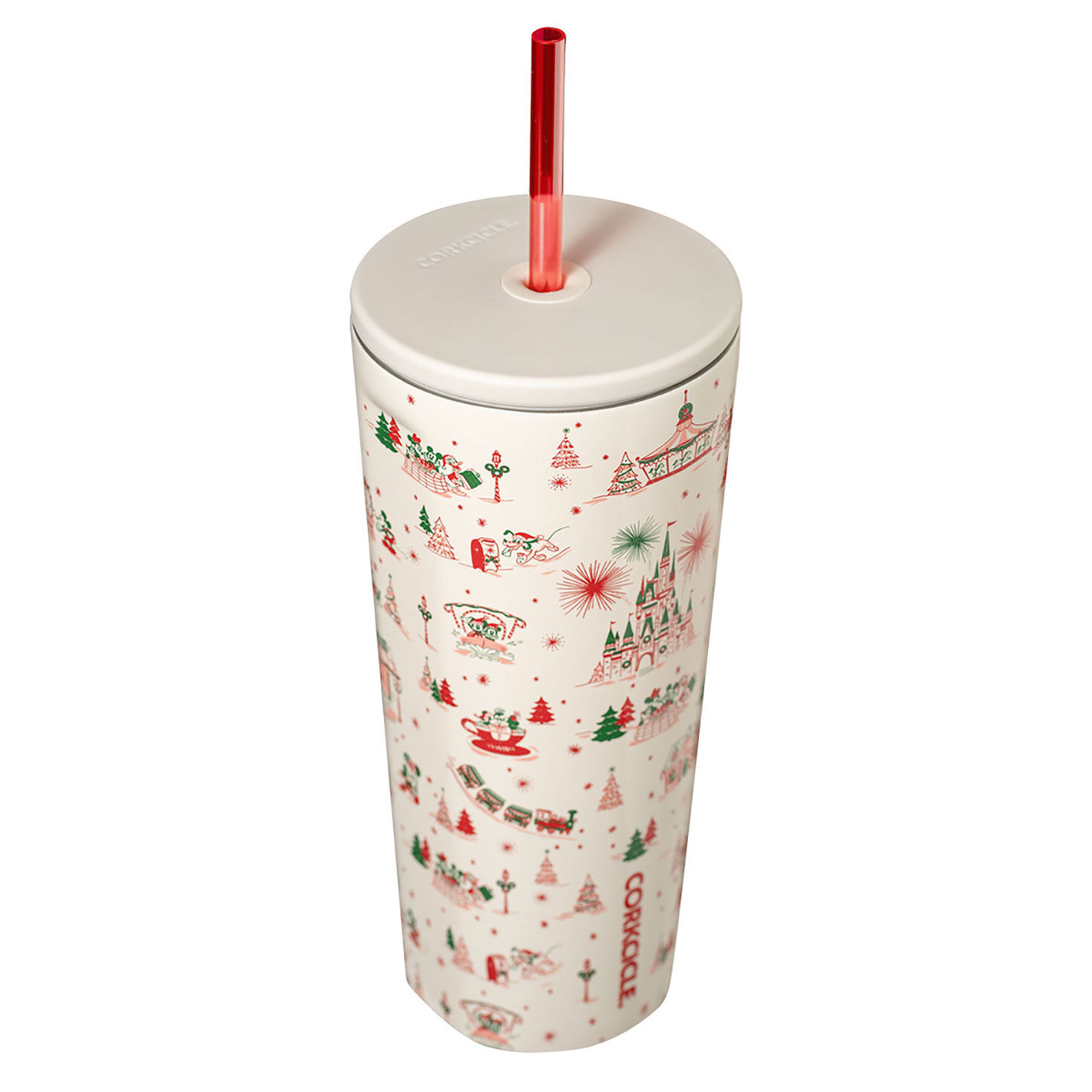 Pink Green Disney Hallmark Movie Straw Cup upclose detail image number 4
