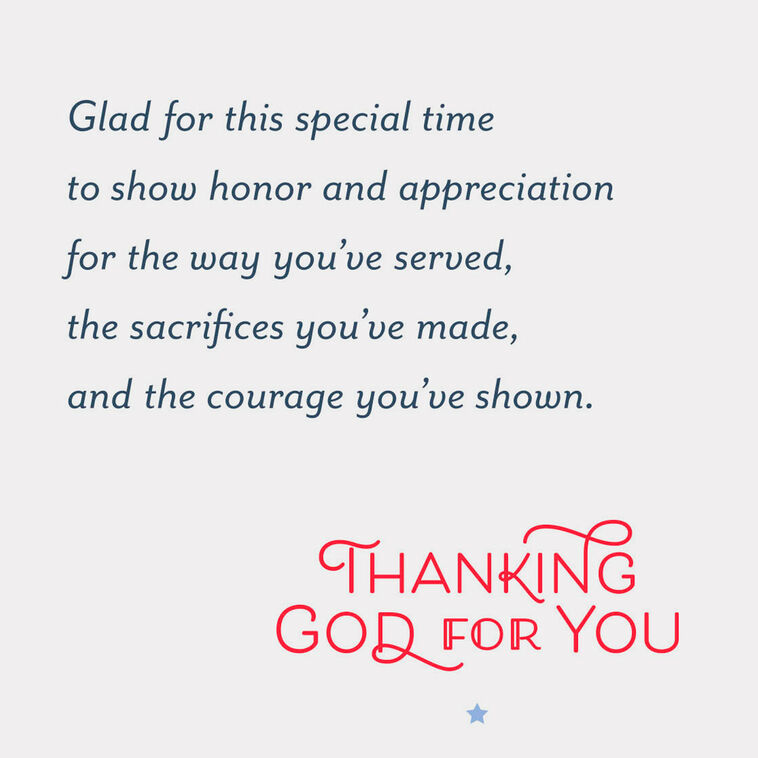 American Flag and Star Religious Veterans Day Card Sentiment image number 2