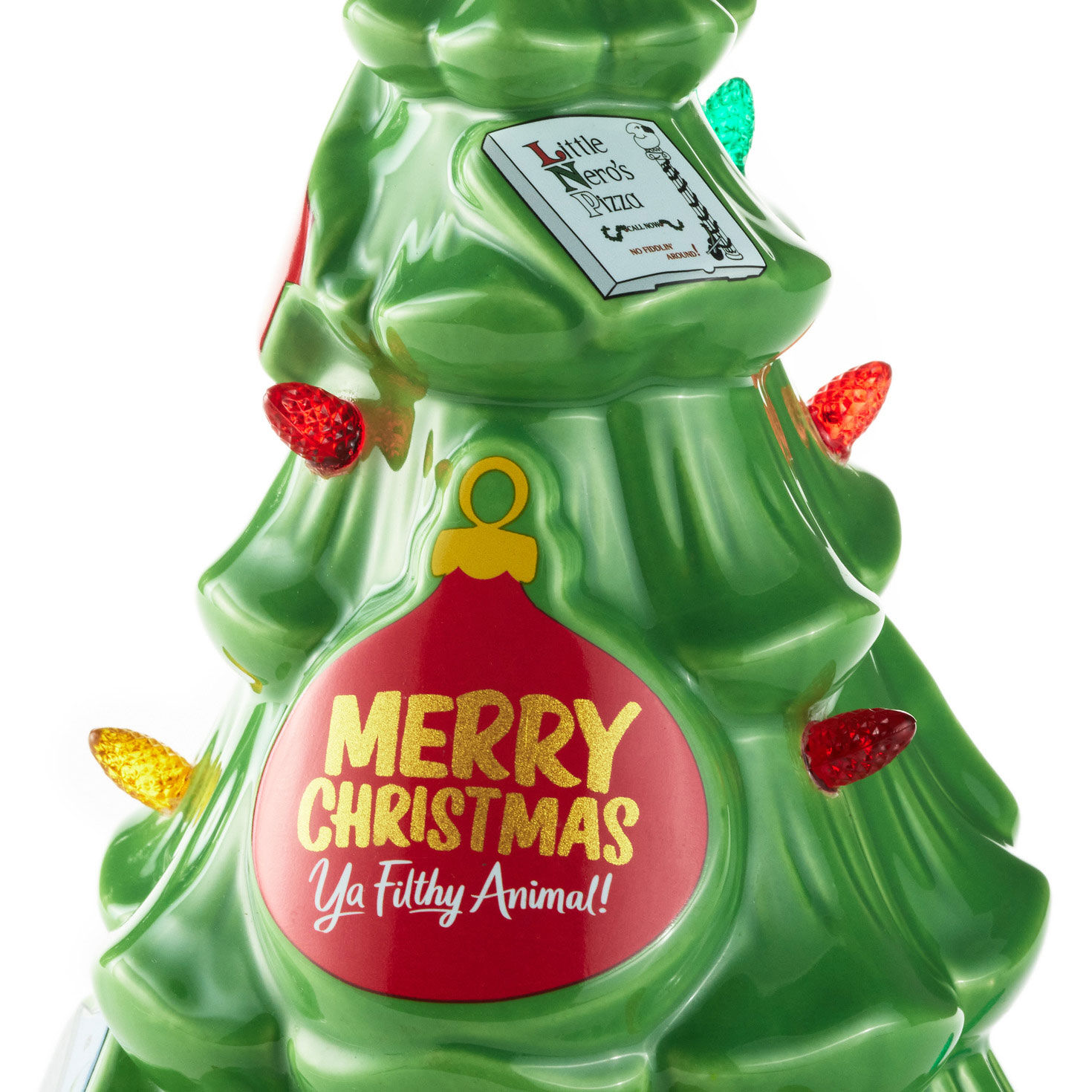 Ceramic Christmas Tree with Home Alone Decorations upclose view image number 5