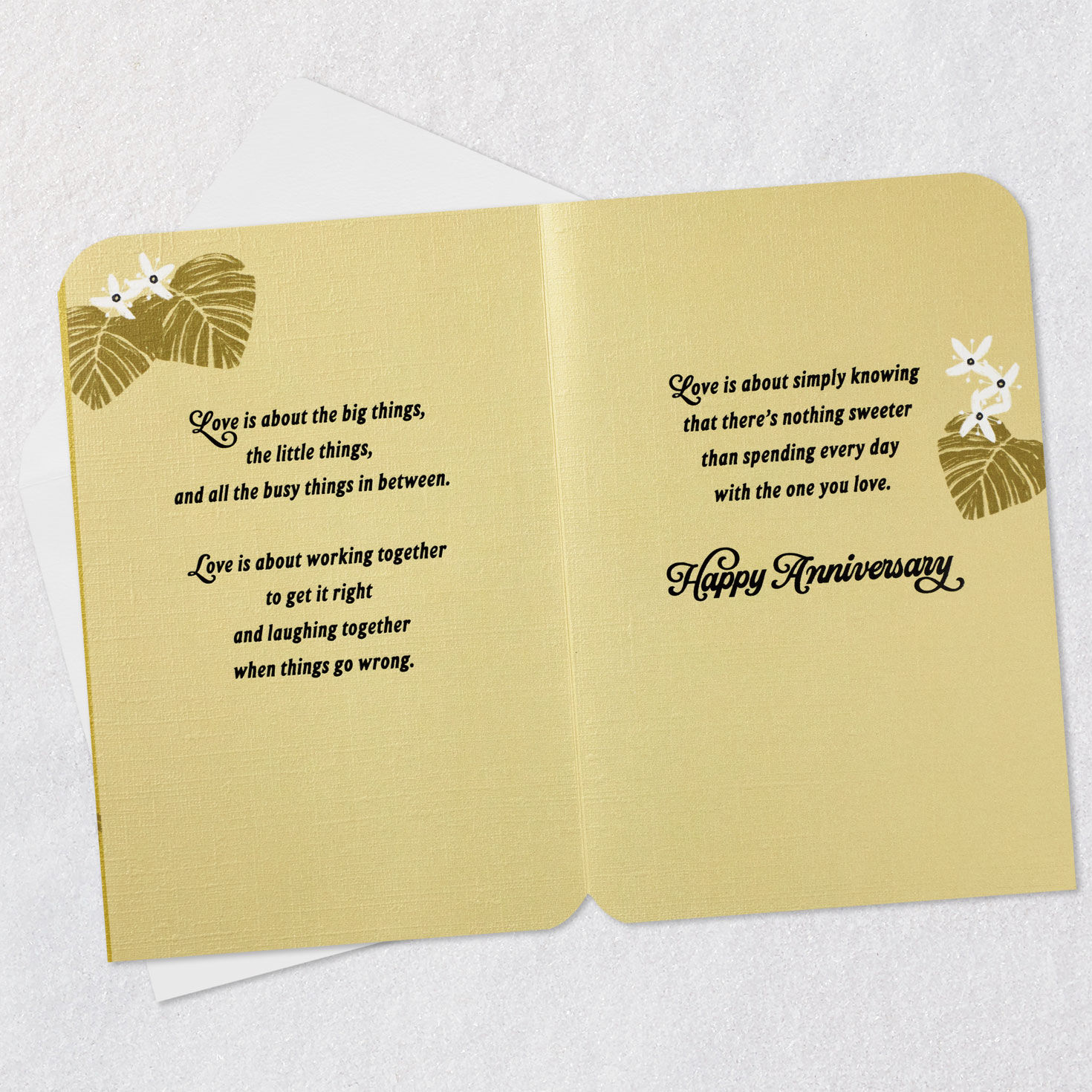 Bumble Bees and Tropical Plants 15th Anniversary Card Open card with envelope image number 4
