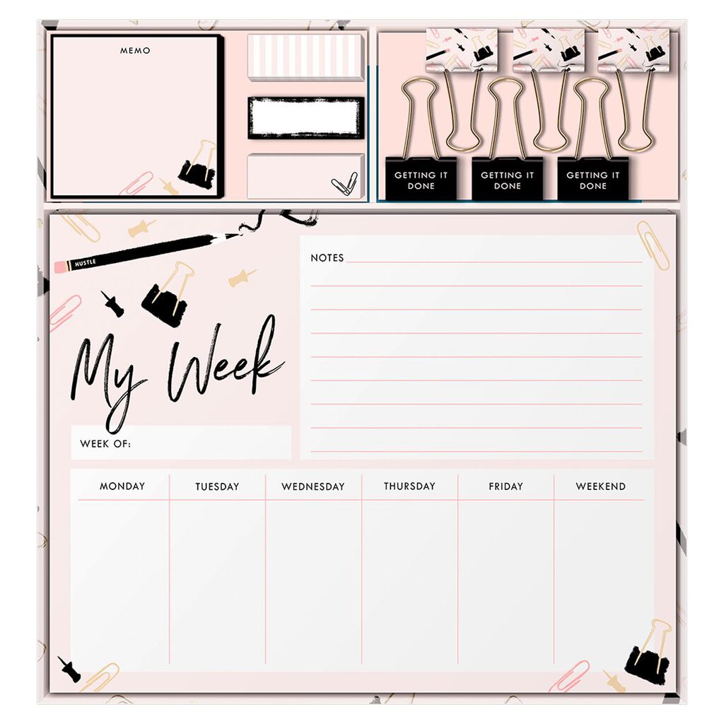Pink And Black Desk Stationery Set Accessories Hallmark Pink And Black Desk Stationery Set