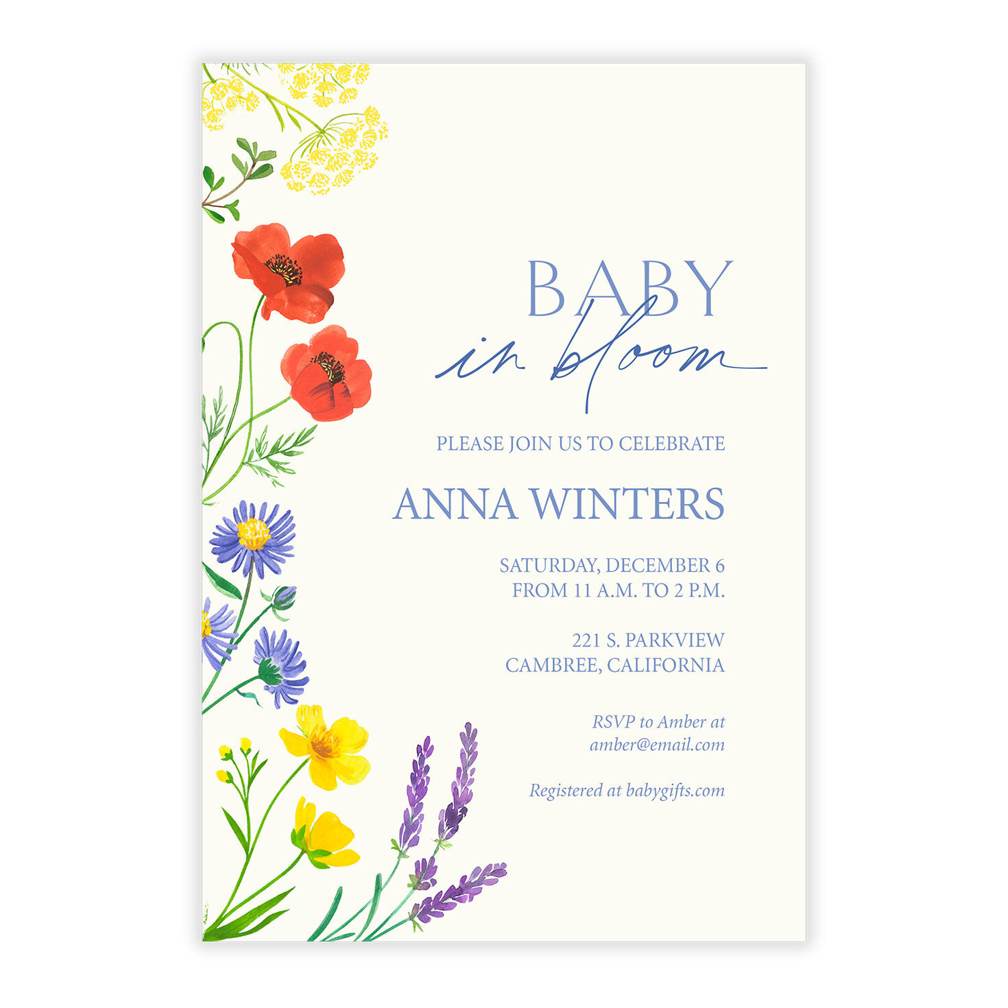 Wildflowers Baby Shower Invitation, , large image number 5