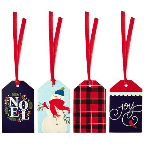 Merry Christmas Gift Tags With Ribbons, Pack of 12, , large