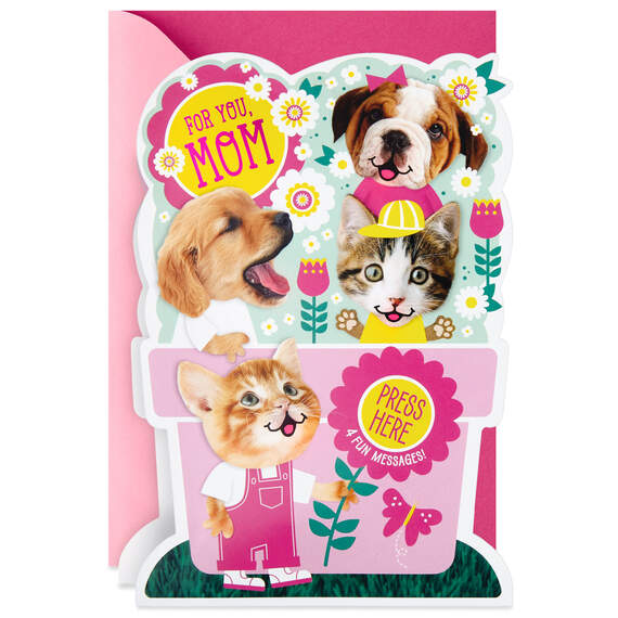 Talking Animals Mother's Day Card With Sound and Light, , large image number 1