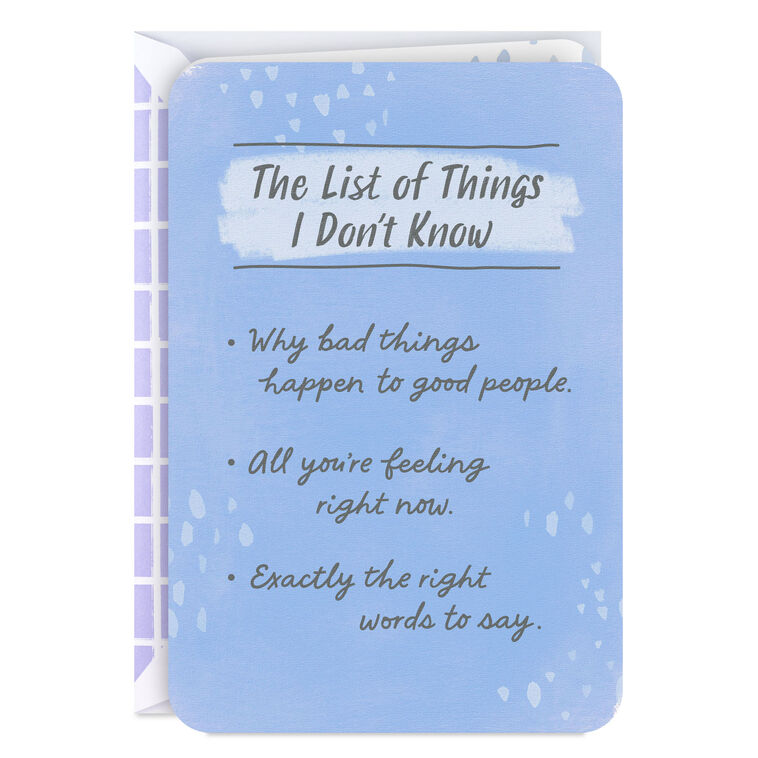 The List of Things I Know Encouragement Card