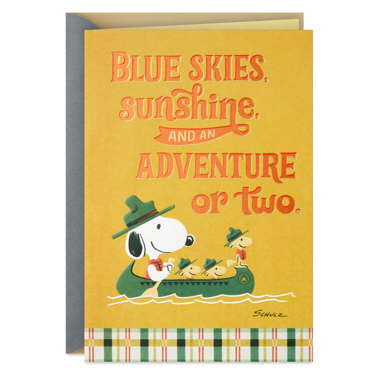 Peanuts® Beagle Scouts Blue Skies and Adventure Birthday Card
