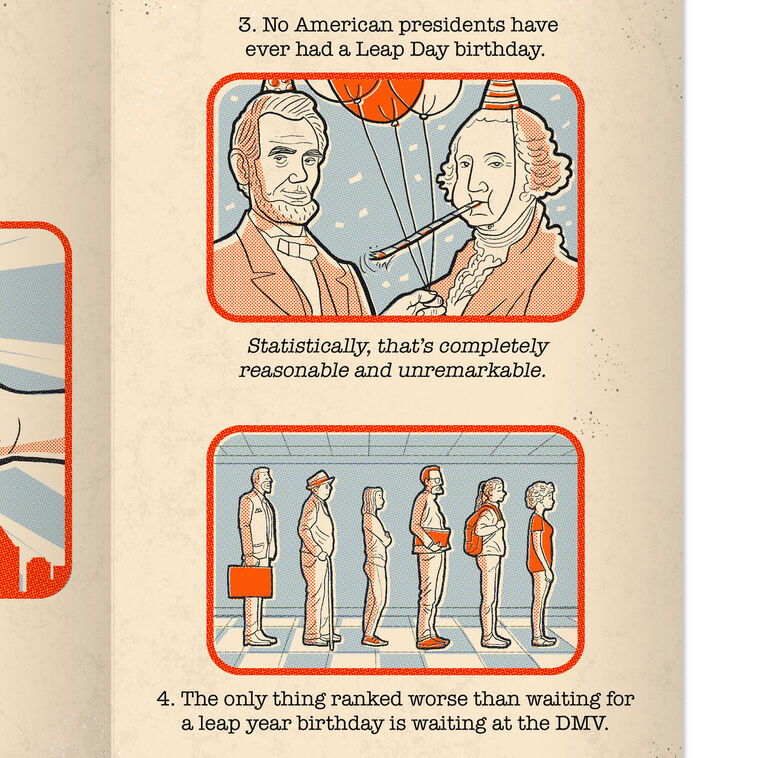 Fun Facts Funny Leap Day Birthday Card, , large image number 3