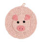 Mud Pie Pig Crocheted Trivet, , large image number 1