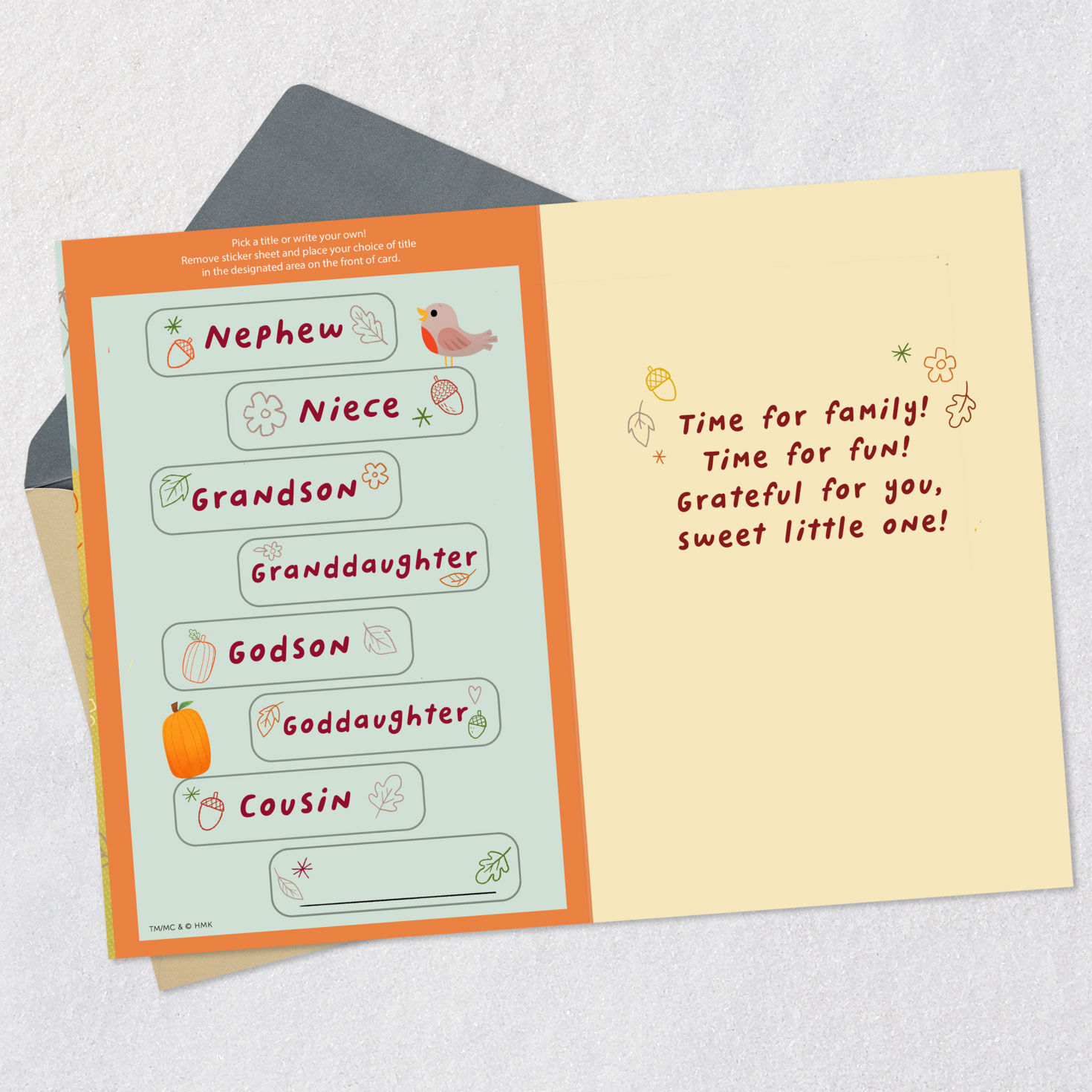 Sweet Little One Customizable Baby's First Thanksgiving Card With Family Stickers for only USD 3.99 | Hallmark