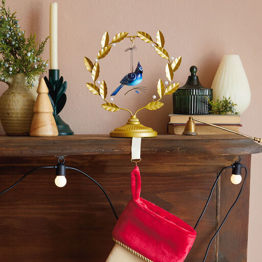Golden Wreath Metal Ornament and Stocking Hanger, 