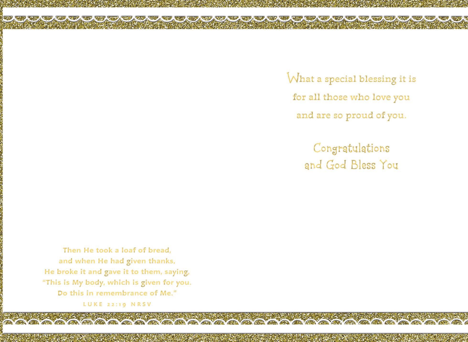On Your First Holy Communion Card
