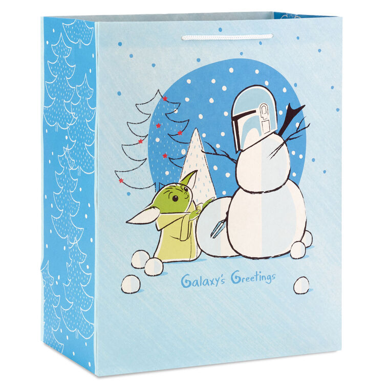 13" Star Wars: The Mandalorian™ Grogu™ Snow Fun Large Christmas Gift Bag
