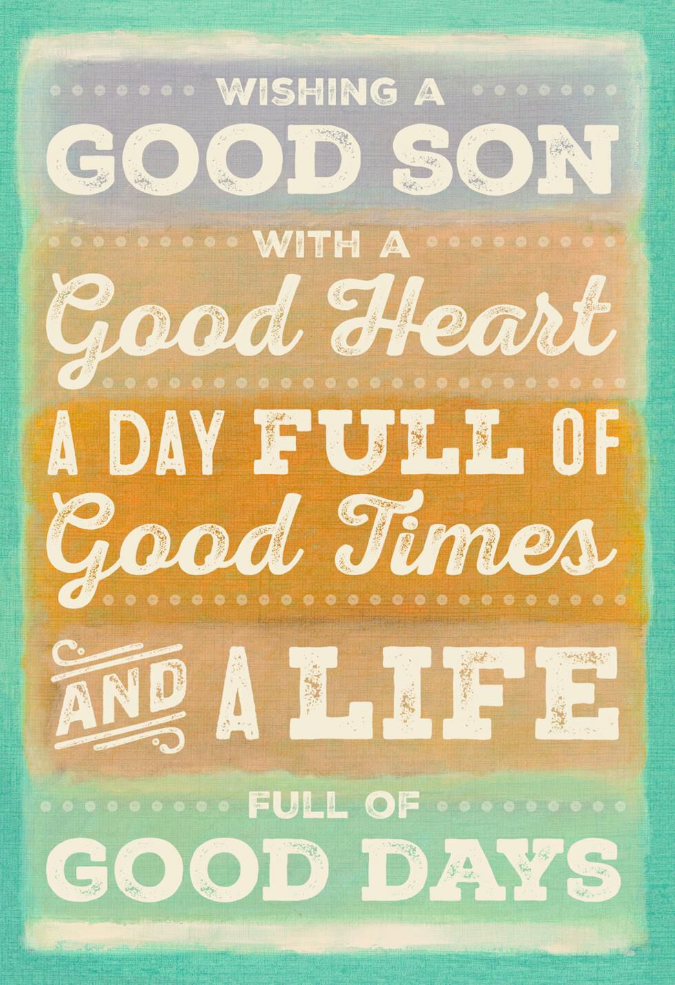 It's All Good Son Birthday Card