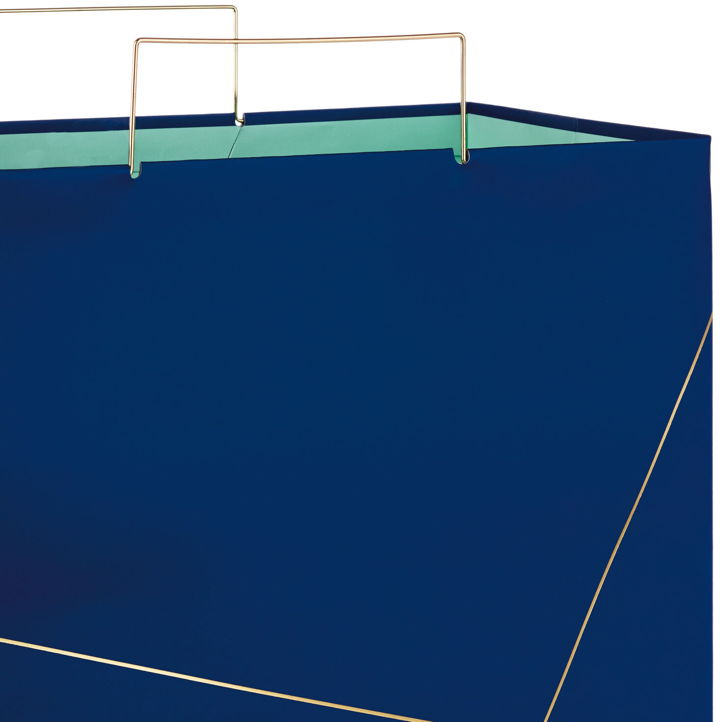 Navy With Gold Extra-Deep Square Gift Bag, 15", , large image number 4