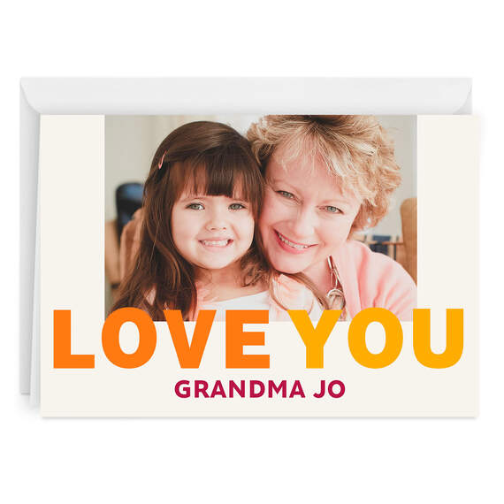 Personalized Bold and Bright Love You Photo Card, , large image number 1