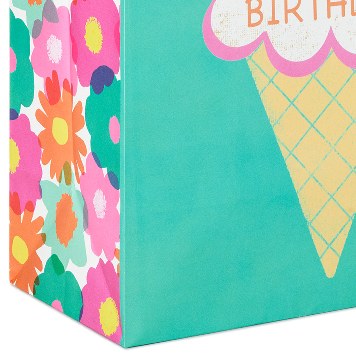 Large and XL Modern Flowers Birthday Gift Bag Set Base/Side Detail image number 6