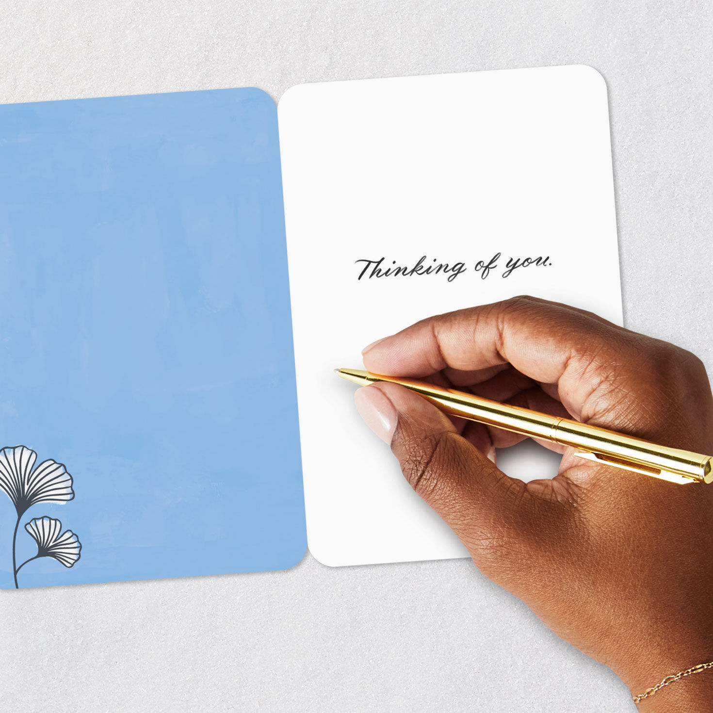 Periwinkle Ginkgo Support Card for Cancer or Rehab Signing card image number 6