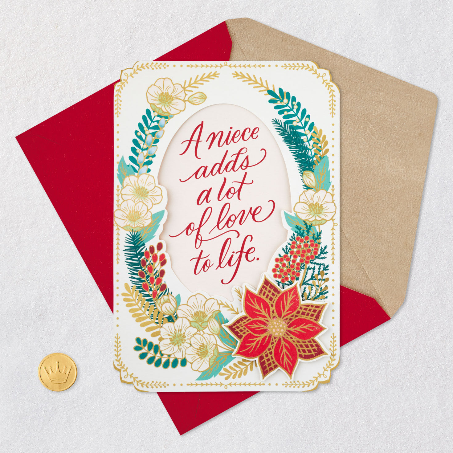 You Add Love to Life Christmas Card for Niece, , large image number 6