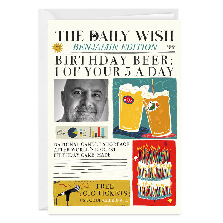 Birthday Beer News Custom Birthday Card