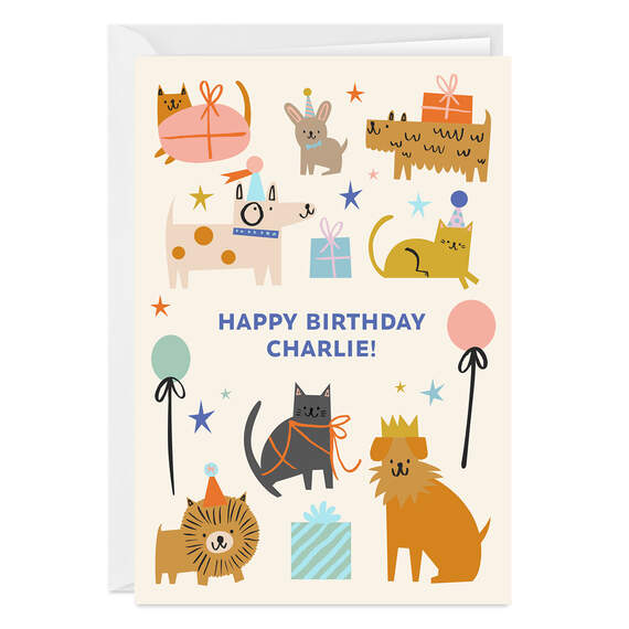Party Animal Folded Birthday Photo Card, , large image number 1