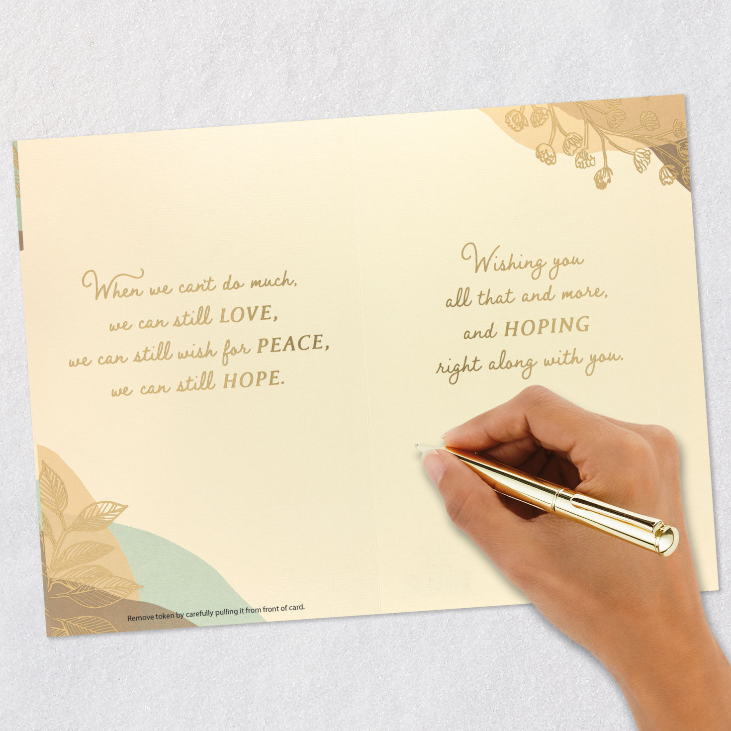 Abstract Botanicals Encouragement Card With Token Signing card image number 8