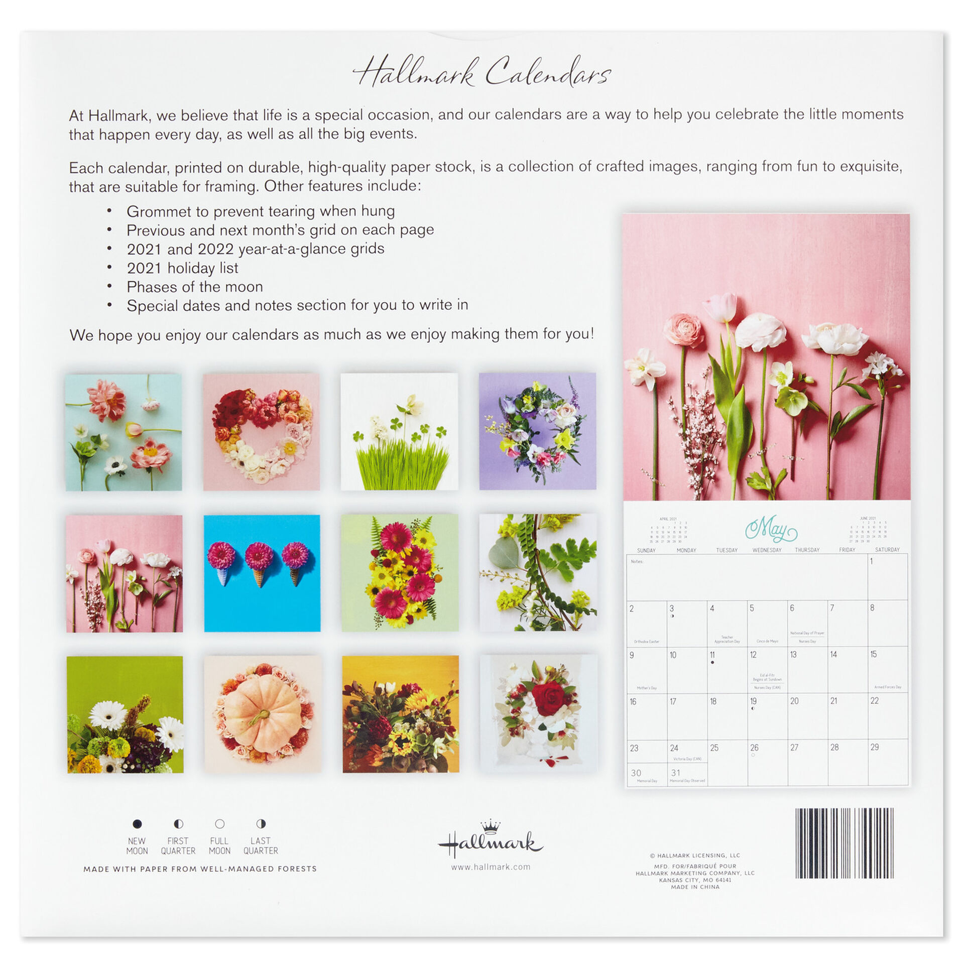 Flowers 2021 Wall Calendar 12 Month Calendars Planners Hallmark hallmark holiday calendar 2021