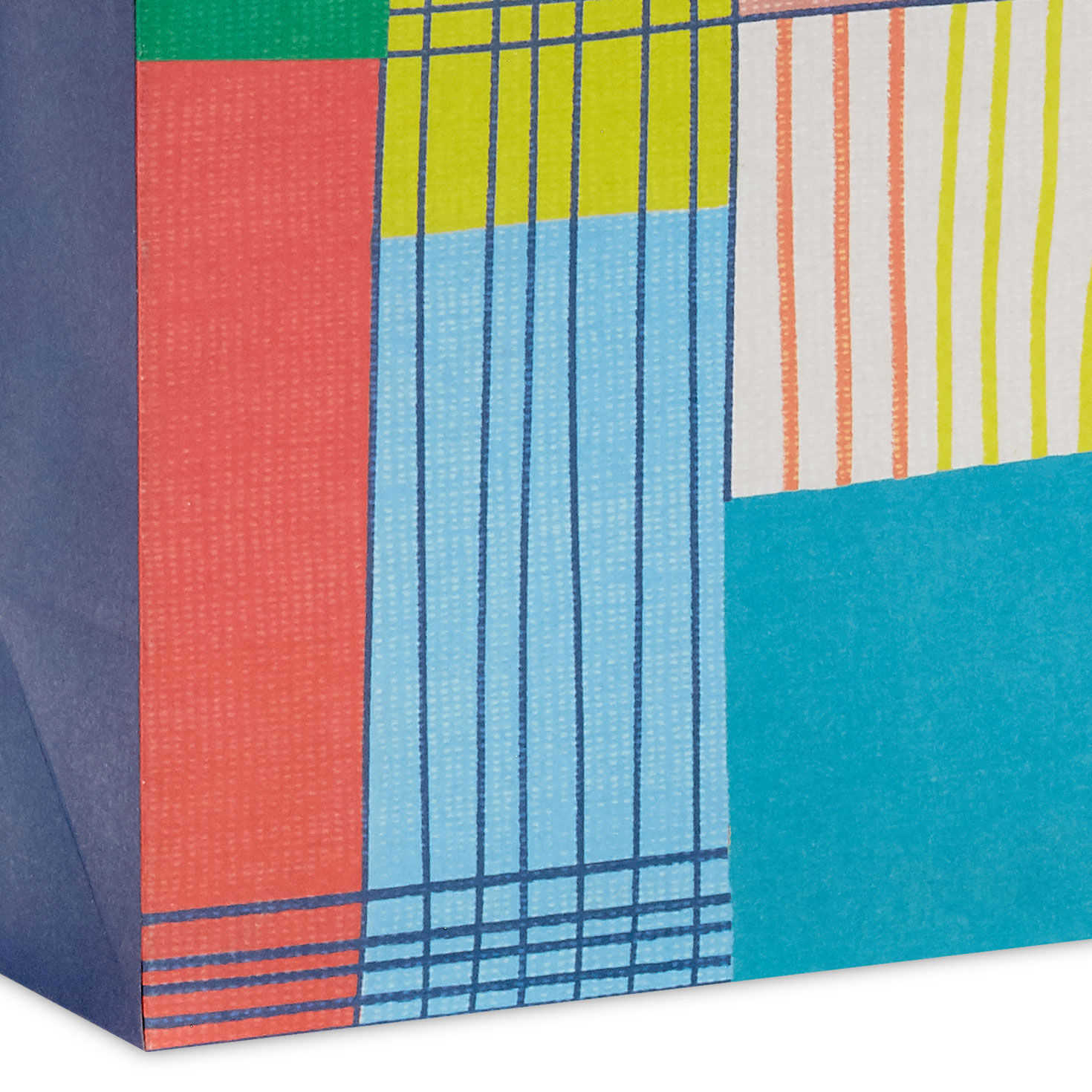 Colorful Plaid Medium Gift Bag Base/Side Detail image number 5