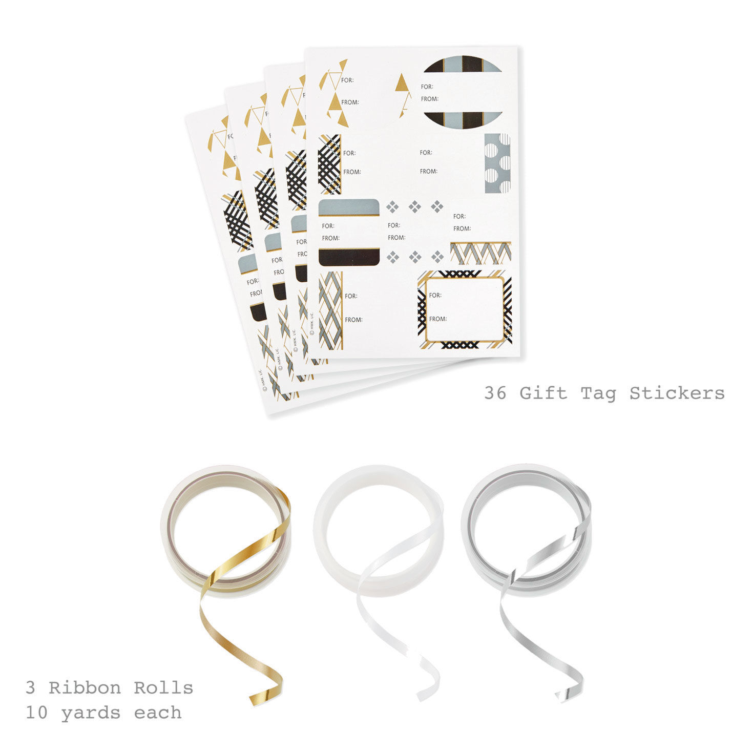 Mod Patterns 3-Pack Wrapping Paper, Ribbon and Sticker Tags, , large image number 8