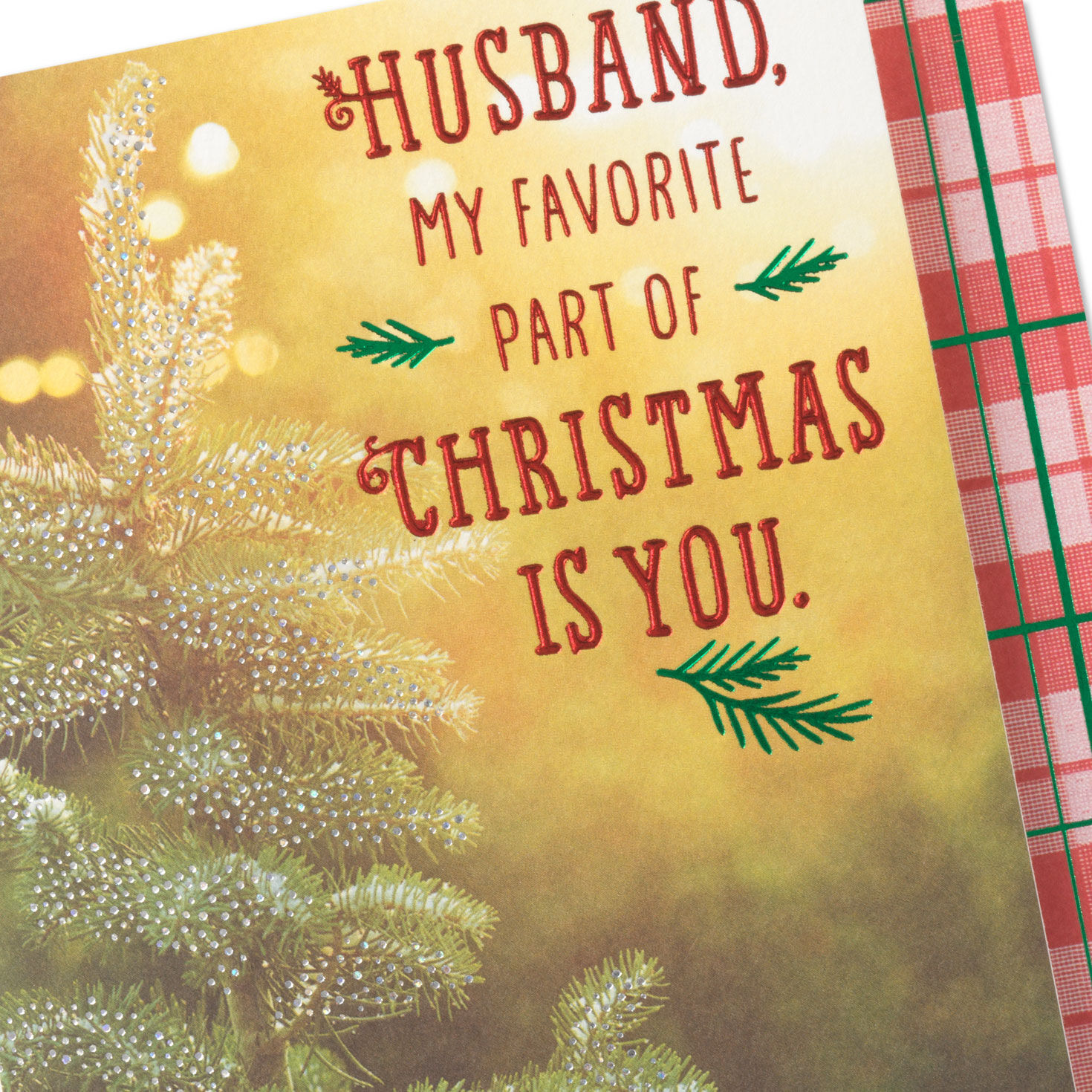Christmas Tree Plaid Christmas Card for Husband Card Front Detail image number 5