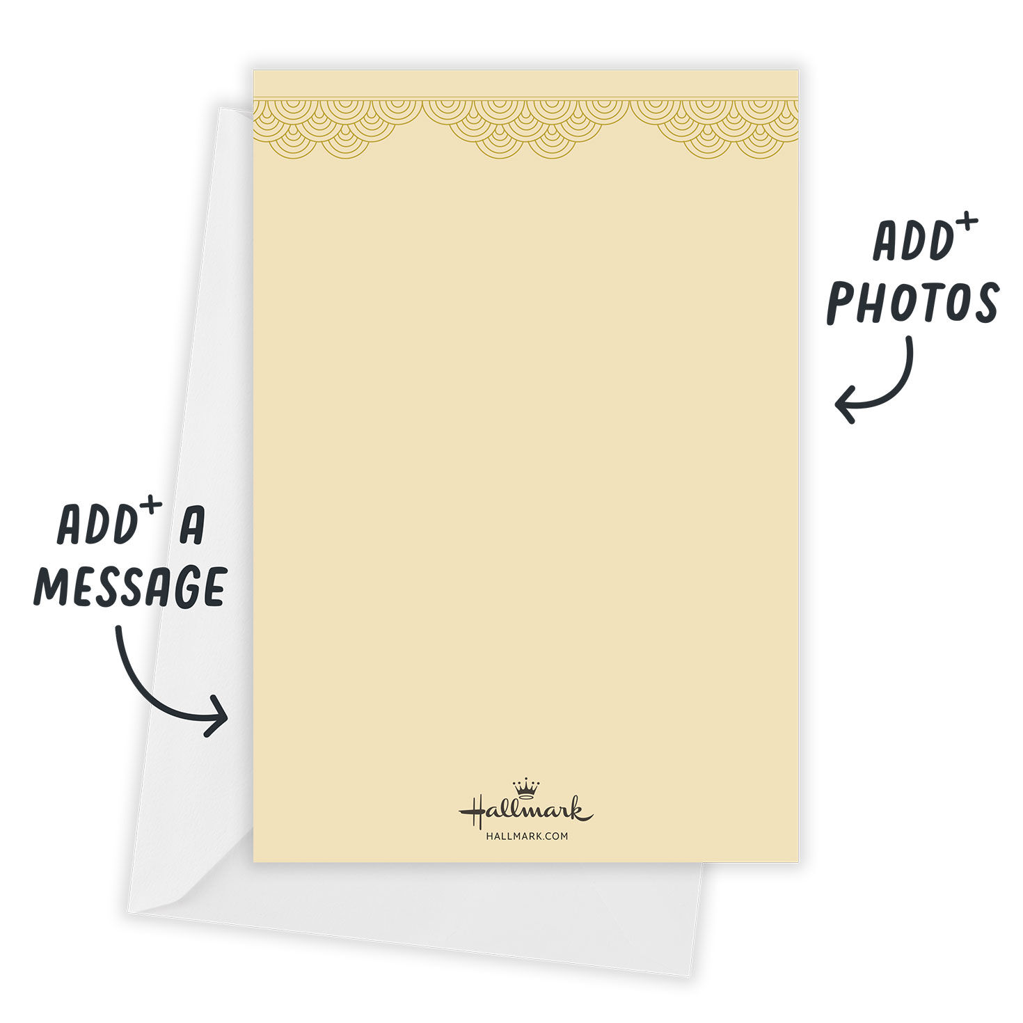 Gold Horse on Red Personalized Lunar New Year Card Card back with Envelope indicating personalization image number 3